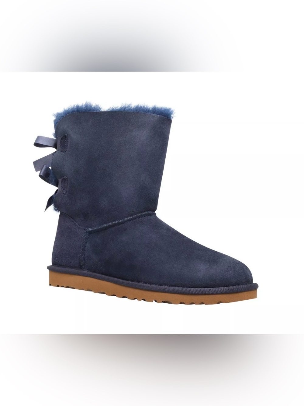 UGG Bailey Bow Navy Calf Suede Boot